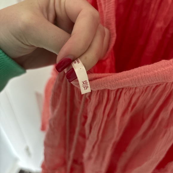 Free People Peach/Pink Ruffled Halter Dress - Picture 3 of 3